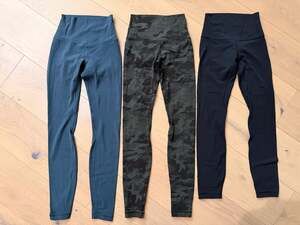 Lot of 3 Lululemon Align High-Rise Leggings Size 2 Black Camo Blue